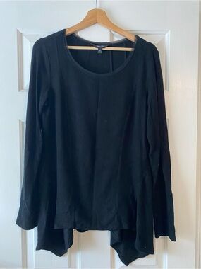 Simply Vera Vera Wang Black Long Sleeve Draped Tunic